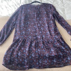 Purple Floral Sheer Loft Dress